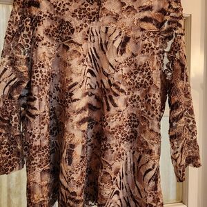 Animal Print Long Sleeve Top by Brittany Black